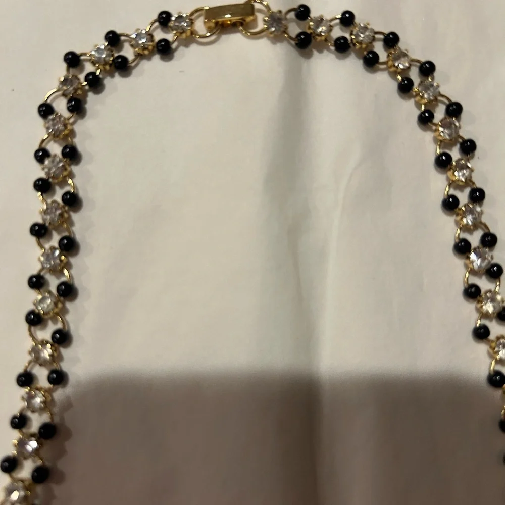 Elegant Black and Gold Beaded Necklace